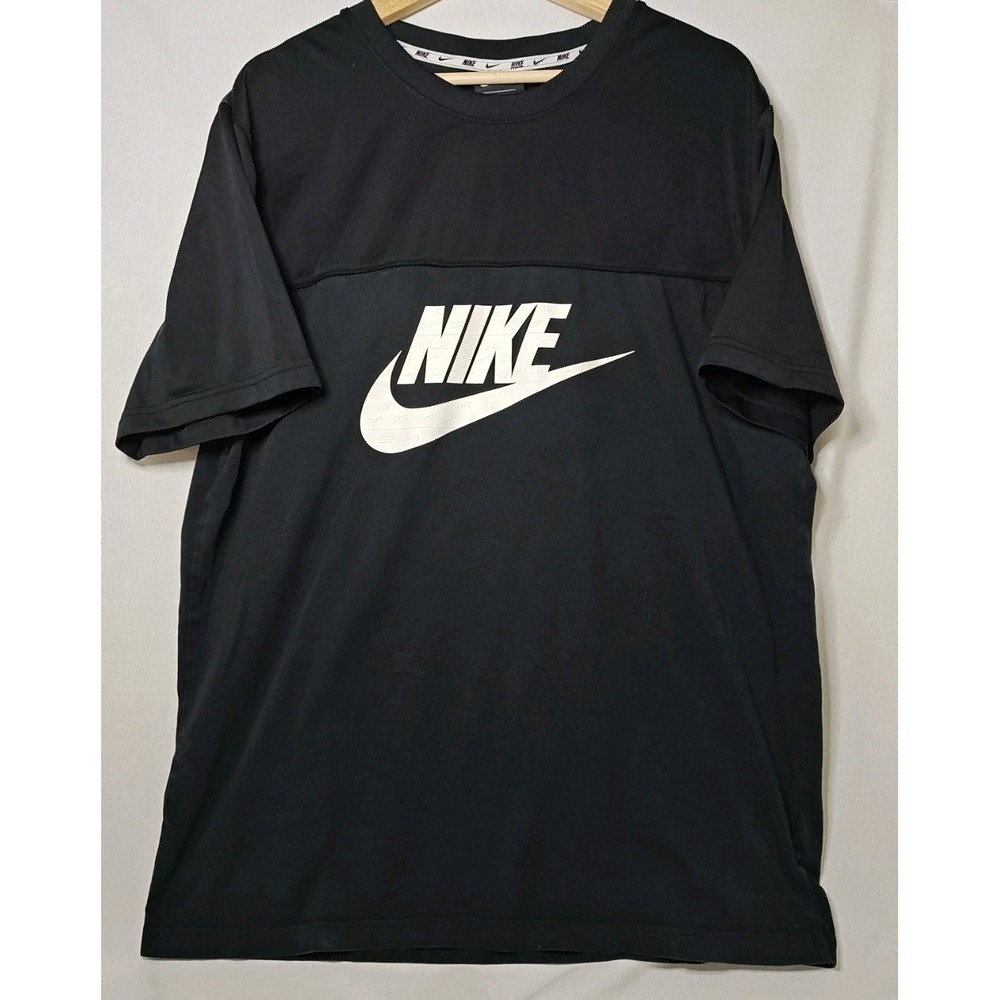 Nike Tech Black Men's White Logo T-Shirt XLarge 3D Graphic CW5385-010 DRIFIT